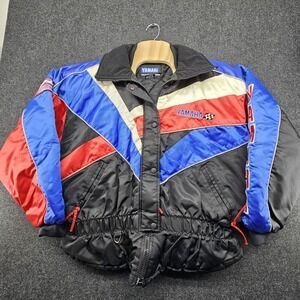 Vintage Yamaha Snowmobile Jacket Red White Blue Women Lg Streetwear 80s 90 Retro